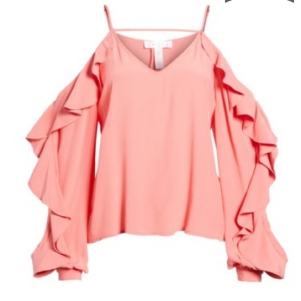 NWOT Leith Cold Shoulder Ruffle Top - Picture 3 of 3